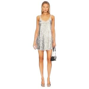 Free People Silver Sequin Mini Dress